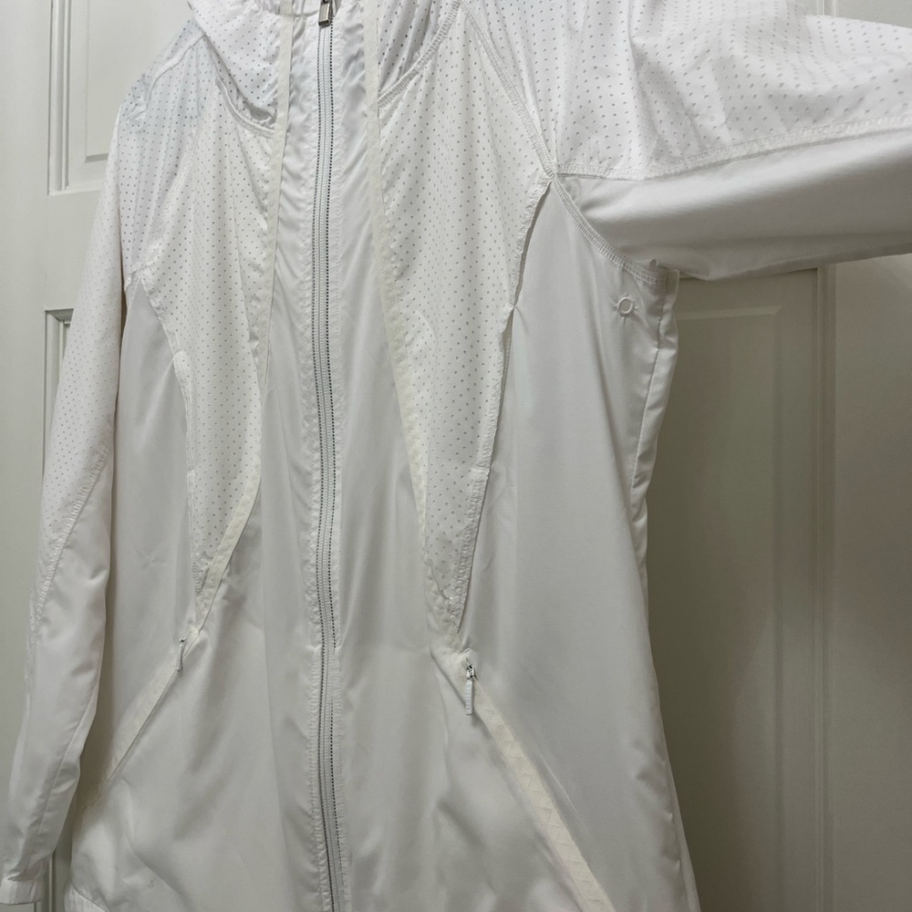 Athleta Packable White Perforated Windbreaker Rai… - image 7